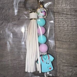 Nurse Themed Keychain with Tassel